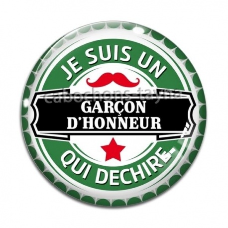 Cabochon Verre - je suis un garçon d'honneur qui déchire