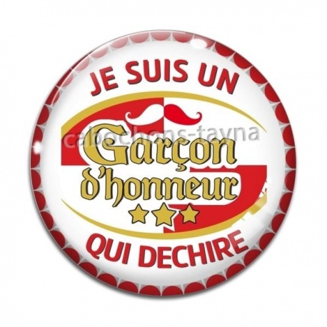 Cabochon Verre - je suis un garçon d'honneur qui déchire