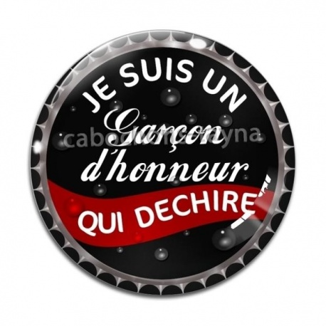 Cabochon Verre - je suis un garçon d'honneur qui déchire