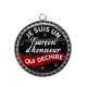 Pendentif Cabochon Argent - je suis un garçon d'honneur qui déchire