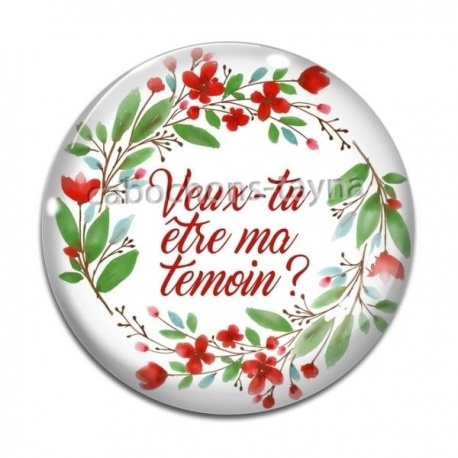 Cabochon Verre - veux tu être ma témoin