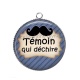 Pendentif Cabochon Argent - témoin qui déchire