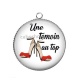 Pendentif Cabochon Argent - une témoin au top