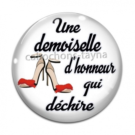 Cabochon Verre - une demoiselle d'honneur qui déchire
