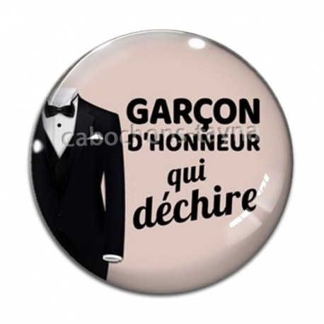 Cabochon Verre - garçon d'honneur qui déchire
