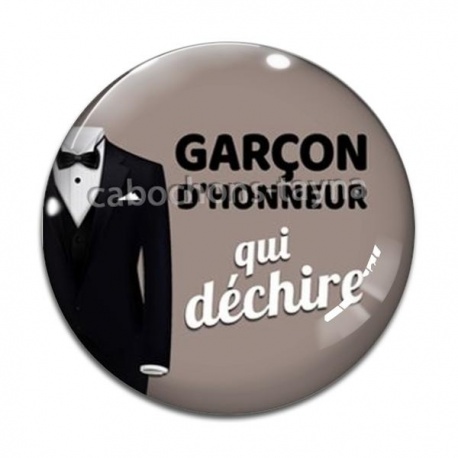 Cabochon Verre - garçon d'honneur qui déchire