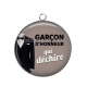 Pendentif Cabochon Argent - garçon d'honneur qui déchire