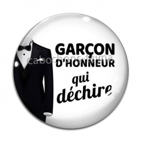 Cabochon Verre - garçon d'honneur qui déchire