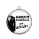 Pendentif Cabochon Argent - garçon d'honneur qui déchire