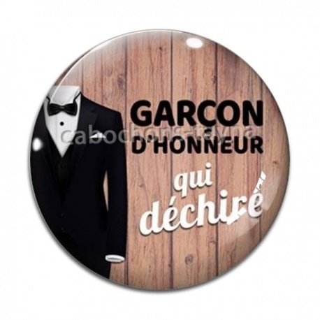 Cabochon Verre - garçon d'honneur qui déchire