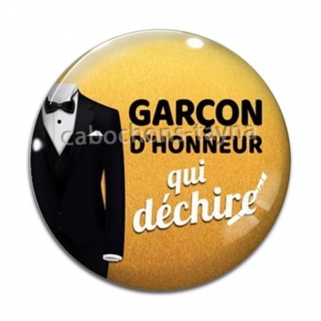 Cabochon Verre - garçon d'honneur qui déchire
