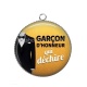 Pendentif Cabochon Argent - garçon d'honneur qui déchire