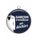 Pendentif Cabochon Argent - garçon d'honneur qui déchire