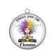 Pendentif Cabochon Argent - j'peux pas j'ai flemme