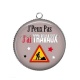 Pendentif Cabochon Argent - J'peux pas j'ai travaux