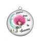 Pendentif Cabochon Argent - j'peux pas j'ai flemme