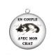 Pendentif Cabochon Argent - en couple avec mon chat