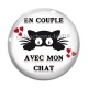 Cabochon Verre - en couple avec mon chat