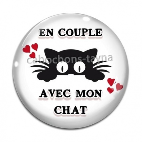 Cabochon Verre - en couple avec mon chat