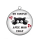 Pendentif Cabochon Argent - en couple avec mon chat