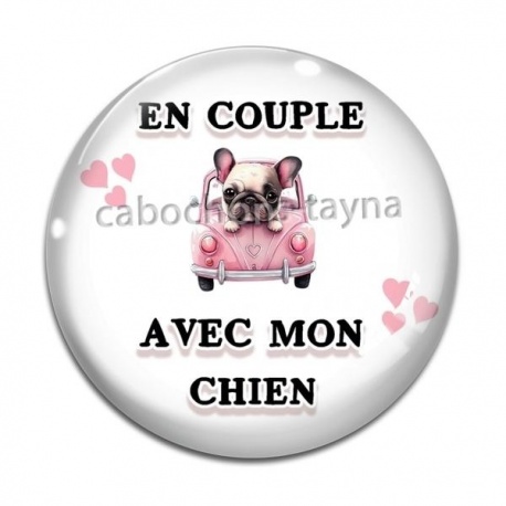 Cabochon Verre - en couple avec mon chien