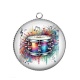 Pendentif Cabochon Argent - tambour 