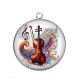 Pendentif Cabochon Argent - violon