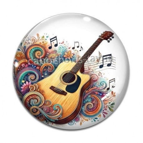 Cabochon Verre - guitare