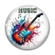 Cabochon Verre - music guitare électrique