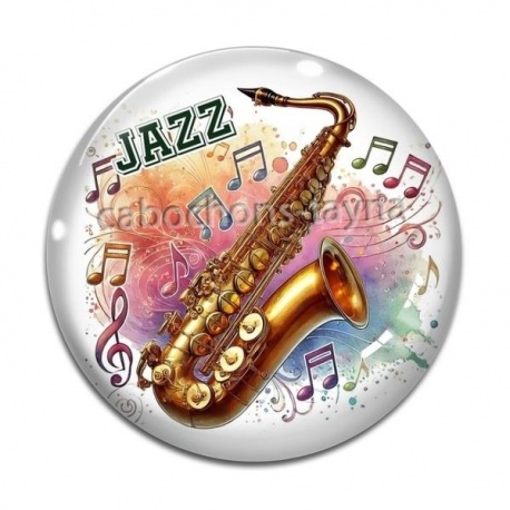 Cabochon Verre - jazz saxo