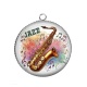Pendentif Cabochon Argent - jazz saxo
