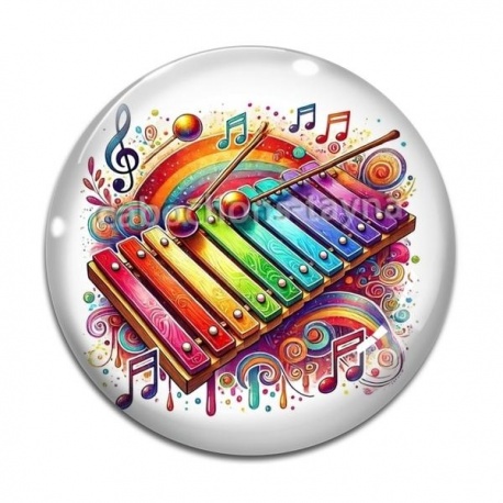 Cabochon Verre - instrument musique