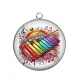 Pendentif Cabochon Argent - instrument musique