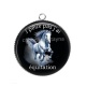 Pendentif Cabochon Argent - j'peux pas j'ai équitation