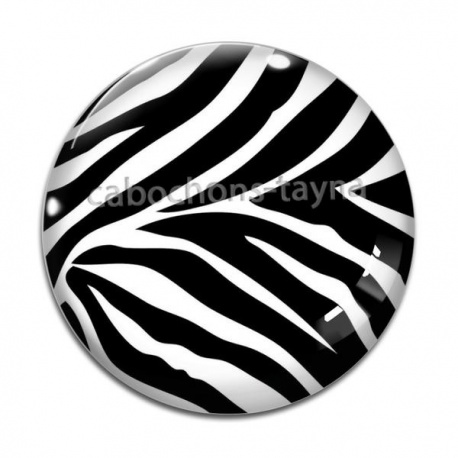 Cabochon Verre - fond zèbre