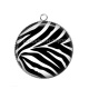 Pendentif Cabochon Argent - fond zèbre