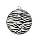 Pendentif Cabochon Argent - peau de zèbre