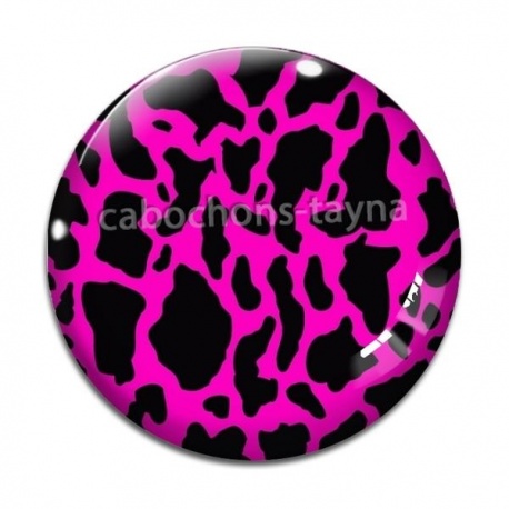 Cabochon Verre - peau vache