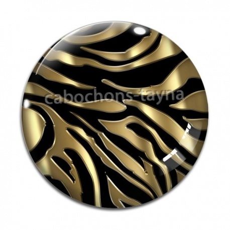 Cabochon Verre - peau de zèbre