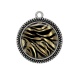 Pendentif Cabochon Argent - peau de zèbre