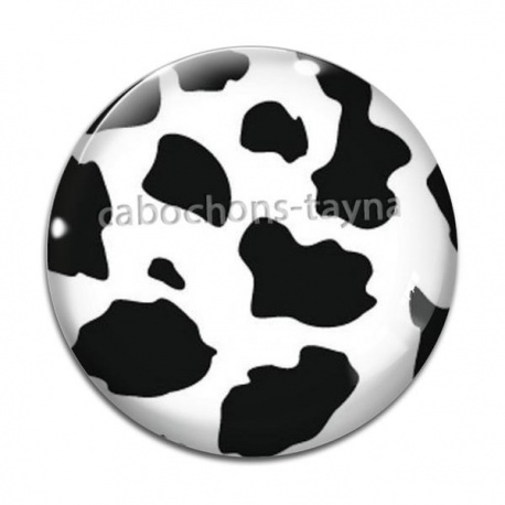 Cabochon Verre - peau vache