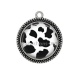 Pendentif Cabochon Argent - peau vache