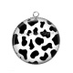 Pendentif Cabochon Argent - peau de vache
