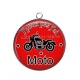 Pendentif Cabochon Argent - j'peux pas j'ai moto