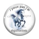 Cabochon Verre - j'peux pas j'ai équitation