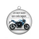 Pendentif Cabochon Argent - un motard qui déchire