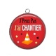 Pendentif Cabochon Argent - J'peux pas j'ai chantier