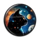 Cabochon Résine - chat noir cosmos