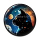 Cabochon Résine - chat noir cosmos