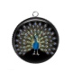 Pendentif Cabochon Argent - paon